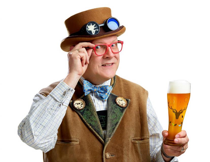 Bierpapst Conrad Seidl von Kunstetikett begeistert Siegfried Tscholl